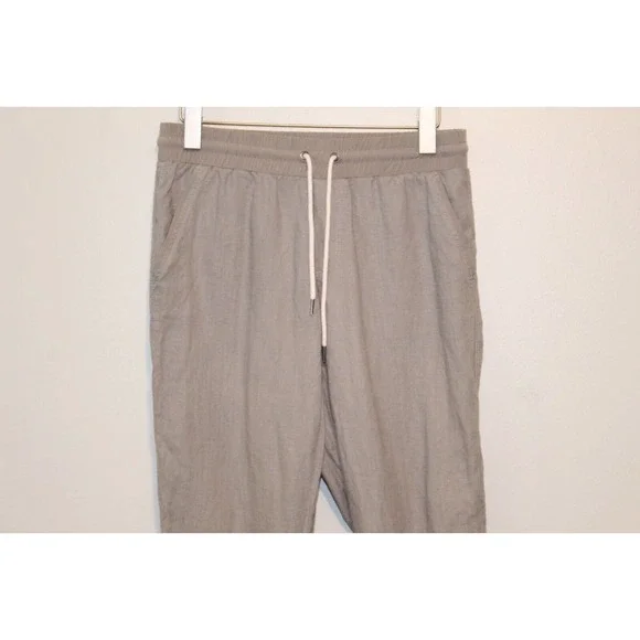 Athleta Bali Linen Ankle Pants Gray Lightweight Stretch Women's Size 8 H14016 - Picture 3 of 9